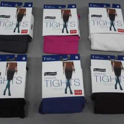 NWT Women's 6 No Nonsense Silky Opaque Sheer To Waist Tights Medium Multi #758D